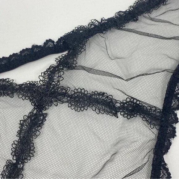 Agent Provocateur Rosa Black Ouvert Brief AP2 Small NWT